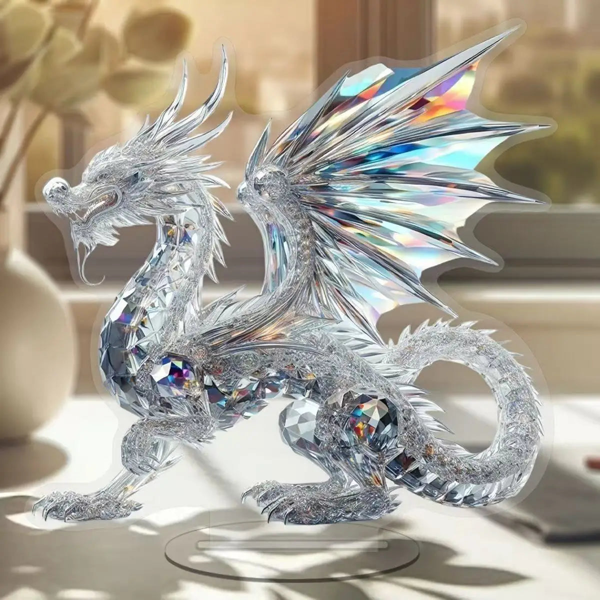 Fire Breathing Dragon Figurine Creative Fantasy Decor Miniature Acrylic Dragon Ornament High Quality Tabletop Decoration For