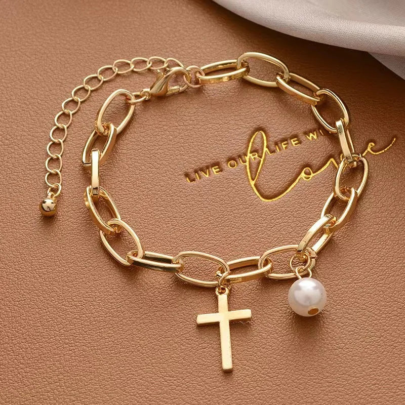 Fashion Heart of Ocean Pendant Bracelets New Shiny Blue Crystal Love  Bracelet for Women Valentine's Day Jewelry Wholesale
