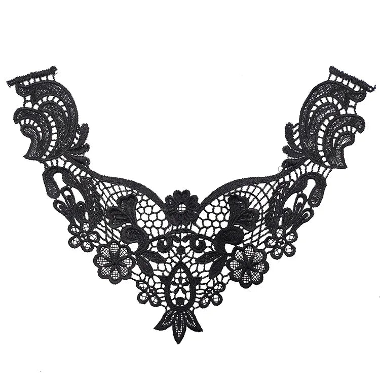 Beautiful Lace Embroidery Collar White/Black Floral Lace Decorative Collar Woman's Clothing Sewing Accessories