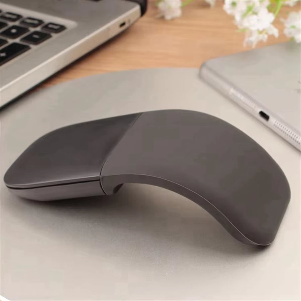 XFDE Portable Wireless Bluetooth Curved Touch Mouse Foldable Ultra-Thin Silent Ergonomic Computer Mouse for PC Laptops White