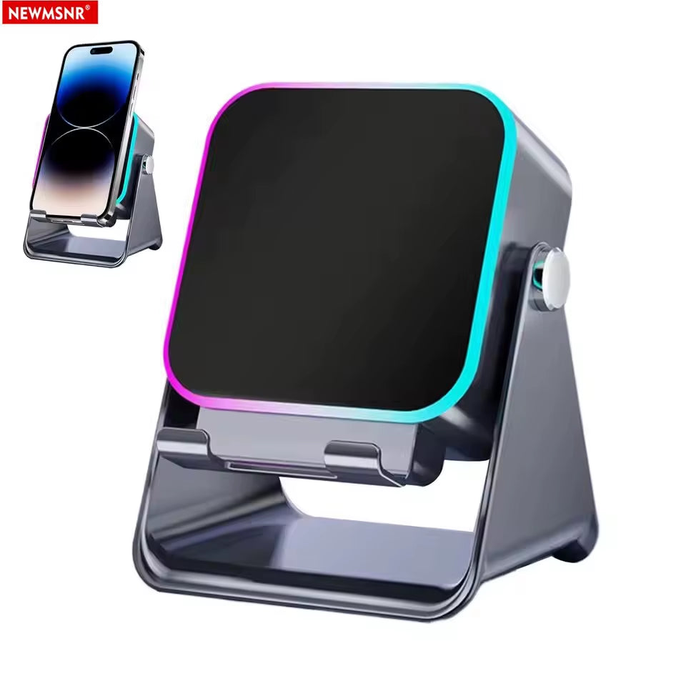 5 in 1 Auto-Induction Wireless Induction Speaker 8 Mode RGB Lights HIFI Sound Portable Bluetooth Phone Holder Christmas Gifts
