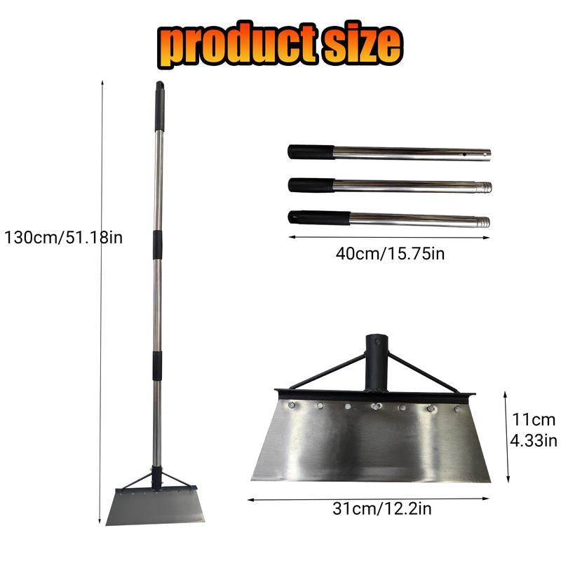Garden Flat Shovel - Snow Ice Scraper,Multifunctional Garden Cleaning Shovels, Heavy Duty Floor Scrapers Long Handle,Metal Weeding Scraper for Lawn Edging, Snow Ice Removal