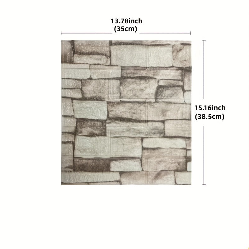100pcs DIY 3D Wall Sticker Wallpaper, Wall Panel With Knife Foam Soft Brick Self Adhesive Waterproof Mould Proof Room Home Living Room Bahtroom Kitchen Bedding Room Decoration