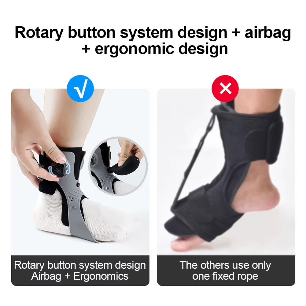 Ankle Joint Foot Orthosis Foot Drop Support Brace Weightlight Easy Wearing Adjustable Tightness Improve Foot Drop for Paralysis