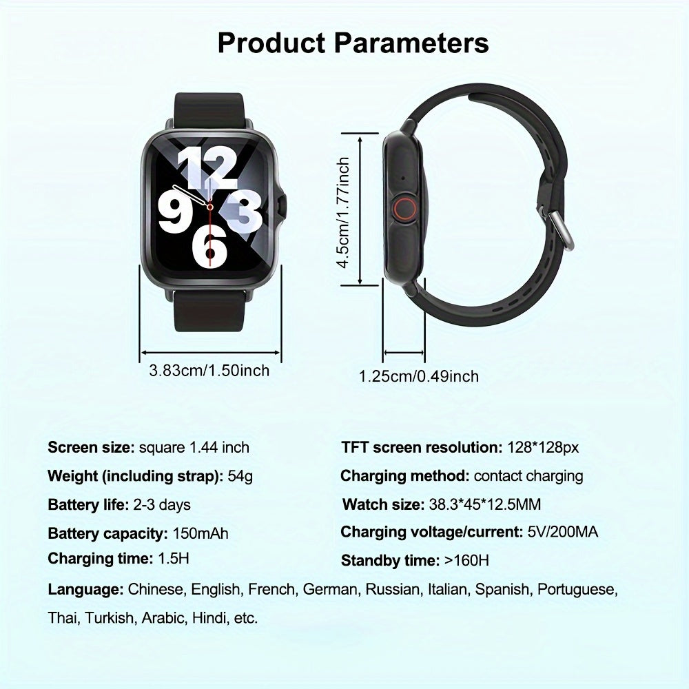 Smart Watch For Men And Women Wireless Calling Dial, Heart Rate Monitor, Multi-Sport Mode Sports Watches, Custom Wallpaper, Activity Monitoring, For IOS/Andriod
