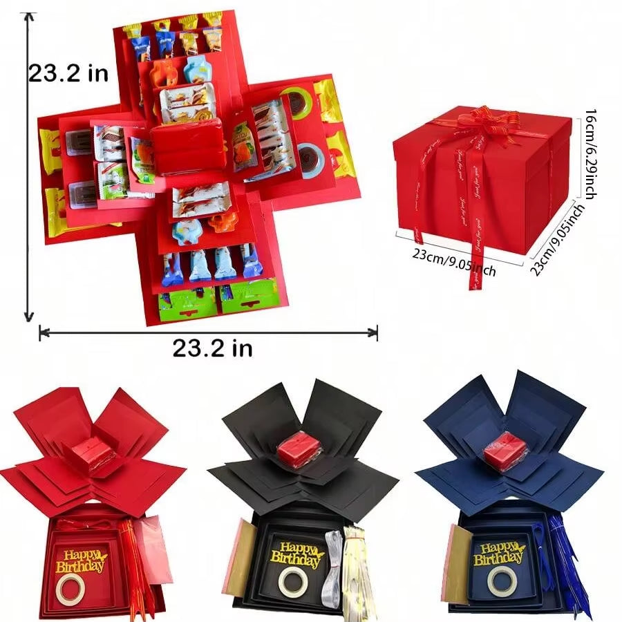 DIY Creative Explosion Gift Wrap Box to Create a 5-Layer of Various Gifts Birthday Mysterious Gift Valentine'S Day Gifts Decor